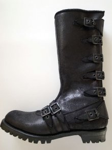 他の写真1: black means 　Leather Strap Boots black suede