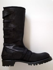 他の写真2: black means 　Leather Strap Boots black suede