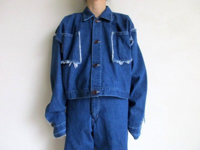 画像9: sulvam      40％OFF ”short clach denim JKT”クラッシュデニムショートジャケット