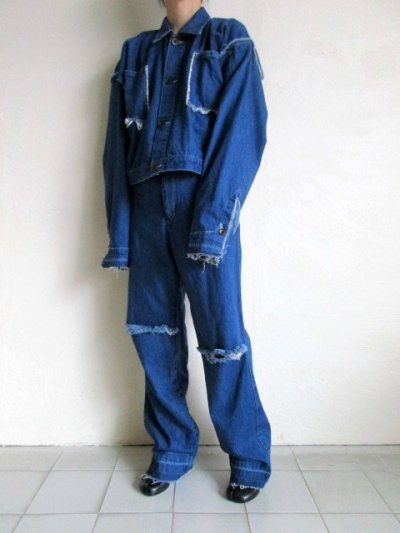 画像12: sulvam      40％OFF ”short clach denim JKT”クラッシュデニムショートジャケット