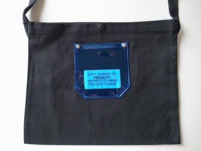 画像3: PEEL&LIFT        PVC pocket canvas sacoche サコッシュ・ブラック×ブルー