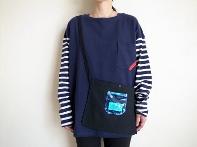 画像6: PEEL&LIFT        PVC pocket canvas sacoche サコッシュ・ブラック×ブルー