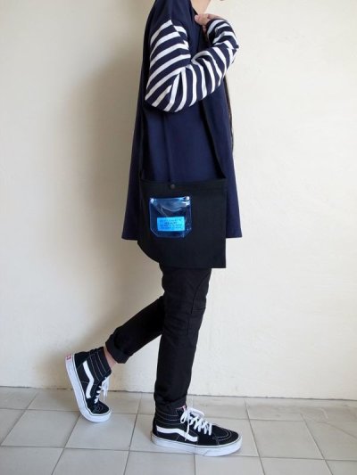 画像8: PEEL&LIFT        PVC pocket canvas sacoche サコッシュ・ブラック×ブルー