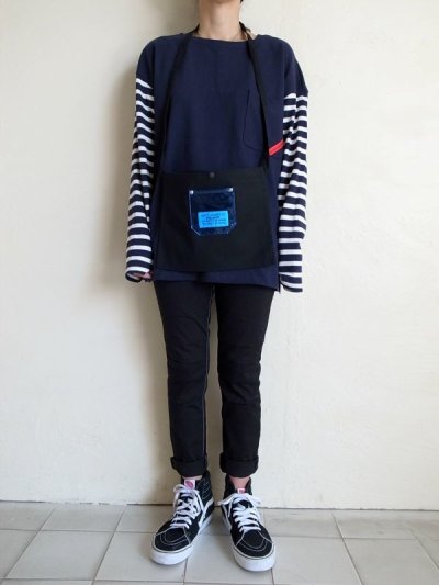 画像7: PEEL&LIFT        PVC pocket canvas sacoche サコッシュ・ブラック×ブルー
