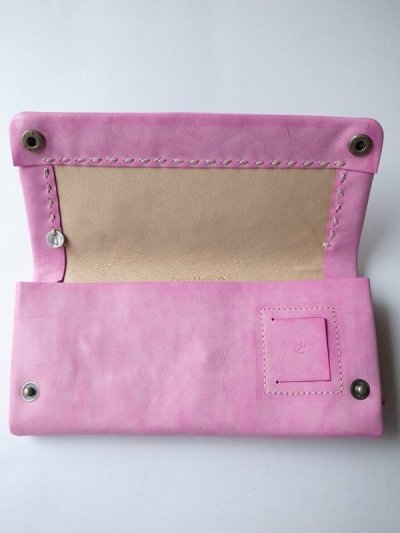 画像10: ebagos  エバゴス　　ショルダーレザーソフト長財布 ピンク