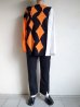 画像13: sulvam       サルバム  "school argyle knit”アーガイルスリットニット・ブラック×オレンジ