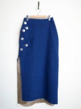 sulvam 30%OFF     ”break long skirt”ウールコンチョ付スカート