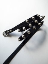 black means　シングルスタッズレザーベルト