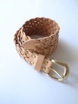 RELAX FIT       リラックスフィット ”IMAGEN DE MEXICO MESH BELT”レザーメッシュベルト・ナチュラル