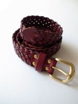 RELAX FIT       リラックスフィット ”IMAGEN DE MEXICO MESH BELT”レザーメッシュベルト・ブラウン