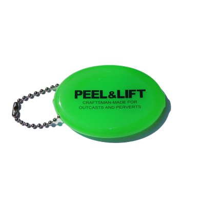 画像1: PEEL&LIFT         vinyl coin holder ロゴ入りコインケース・ネオングリーン