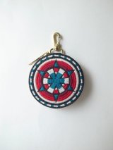 black means　 刺繍レザーポーチ・ブラック