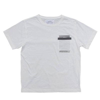 画像1: PEEL&LIFT        marx pocket tee shirt マルクスパッチポケット付きTシャツ・ホワイト