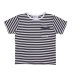 画像1: PEEL&LIFT        stripe marx pocket tee shirt マルクスパッチポケット付ボーダーTシャツ・ホワイトxブラック (1)