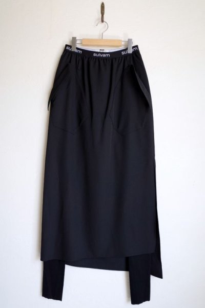 画像1: sulvam       サルバム ”gabardine skirt spats pants”ギャバジンスカートパンツ