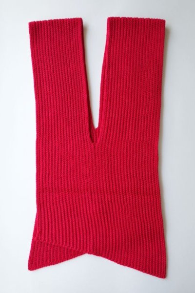画像1: sulvam       サルバム ”slach knit scarf”スリット入りニットスカーフ・レッド