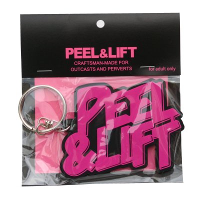 画像1: PEEL&LIFT        rubber keyholder ロゴキーホルダー・ピンク