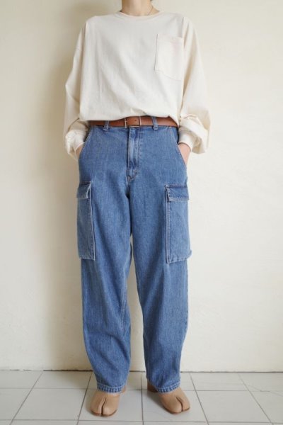 画像13: RELAX FIT       リラックスフィット ”HANDSFREE DENIM PT washed”・ユーズドブルー