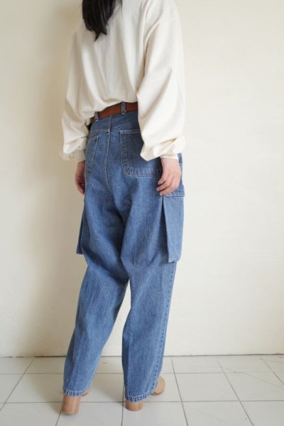 画像16: RELAX FIT       リラックスフィット ”HANDSFREE DENIM PT washed”・ユーズドブルー