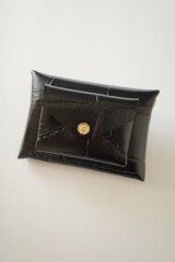 ebagos  エバゴス　　ワニカタオシWフウトウ型財布・ブラック