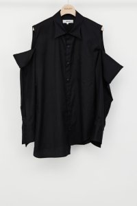 sulvam       サルバム ”women shoulder open shirt”ショルダーオープンシャツ・ブラック