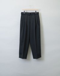 stein       BELTED WIDE STRAIGHT TROUSERS・BLACK