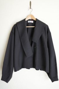 HeRIN.CYE       Big asymmetry collar jacket・BLACK