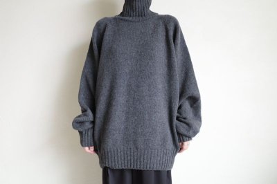 画像6: stein       EX FINE LAMBS LOOSE HIGH NECK KNIT LS・CHARCOAL