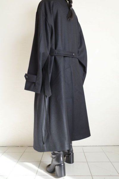 画像12: stein       MELTON DOUBLE BREASTED COAT・BLACK