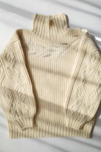 Fujimoto       high neck sweater with rye・OFF WHITE