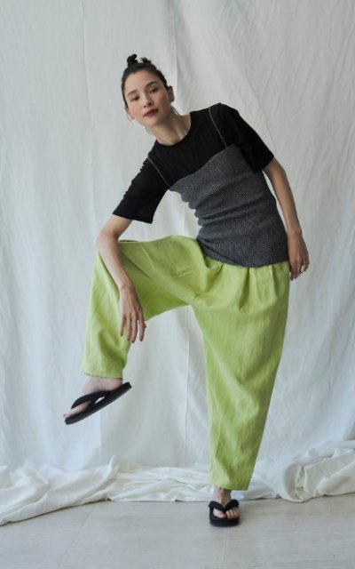 画像2: Mediam       Linen shalwar Pants・BRIGHT GREEN