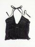 画像2: Mediam       Knit Lace Halter Tops・BLACK (2)