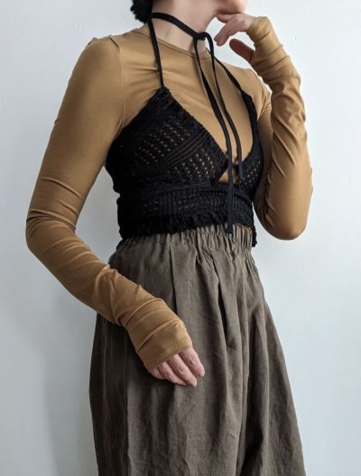 画像10: Mediam       Knit Lace Halter Tops・BLACK