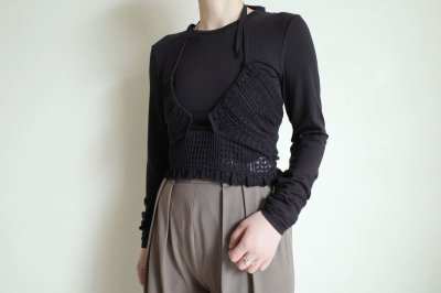 画像19: Mediam       Knit Lace Halter Tops・BLACK