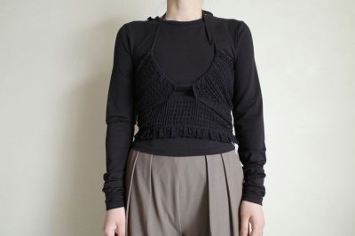 画像13: Mediam       Knit Lace Halter Tops・BLACK