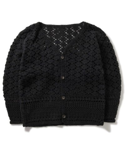 画像1: MacMahon Knitting Mills       Crochet Cardigan - SOLID・BLACK