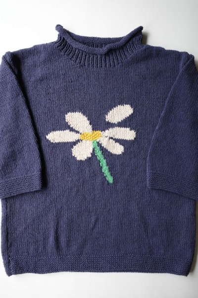 画像2: MacMahon Knitting Mills       Roll Neck Knit-Flower Petal・NAVY