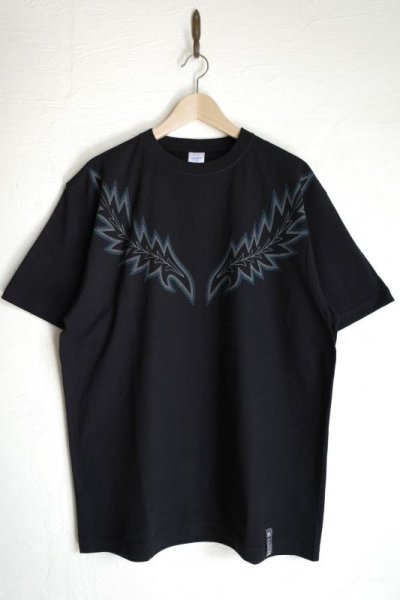 画像1: black means　 バンダナ付きプリントTシャツ・BLACK