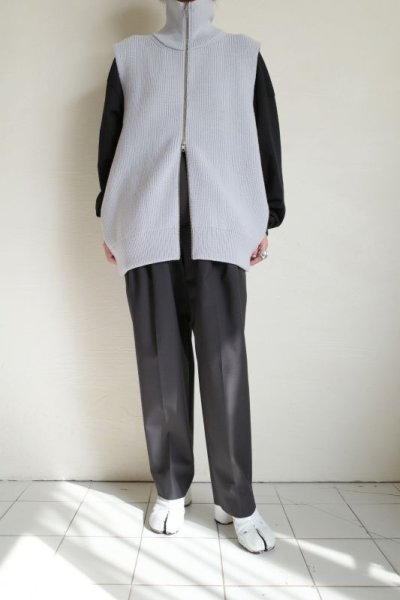 画像11: ssstein         OVERSIZED DRIVERS KNIT ZIP VEST・OFF GREY