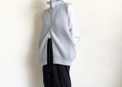 画像12: ssstein         OVERSIZED DRIVERS KNIT ZIP VEST・OFF GREY