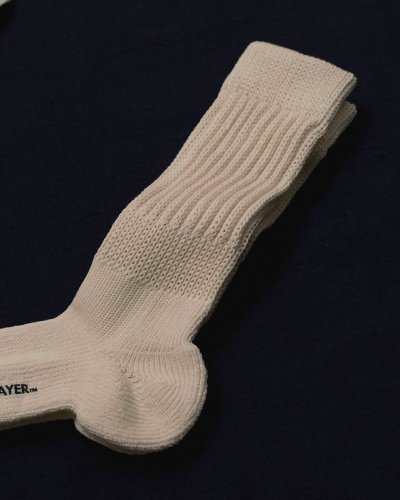 画像2: MARQUEE PLAYER       Hybrid rib socks ivory white"made in Japan"