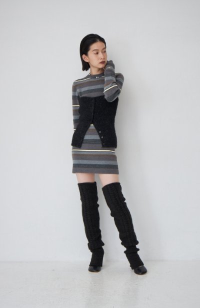 画像5: Mediam       Rib Border Tops・GRAY