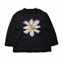 MacMahon Knitting Mills       Roll Neck Knit-Flower ・BLACK