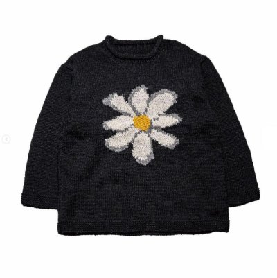 画像1: MacMahon Knitting Mills       Roll Neck Knit-Flower ・BLACK