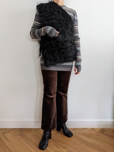 画像4: Mediam       Shaggy One Shoulder Vest・BLACK