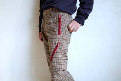 画像16: black means　 ハウンドトゥースフレアトラウザーズ