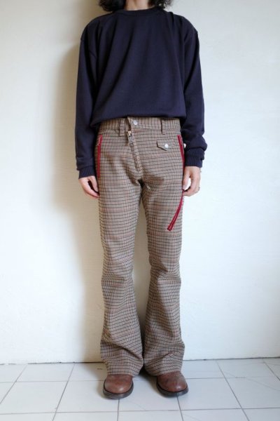 画像10: black means　 ハウンドトゥースフレアトラウザーズ