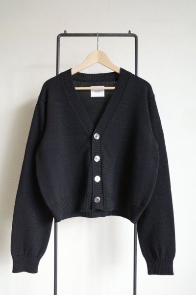 画像1: TAKAHIROMIYASHITATheSoloist.       shetland wool cropped cardigan.・black