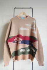 RELAX FIT       リラックスフィット ”Knit sheep”シープニットセーター・ベージュ