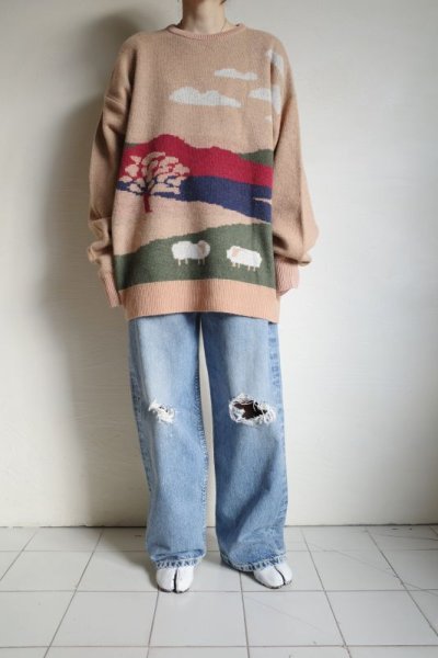 画像10: RELAX FIT       リラックスフィット ”Knit sheep”シープニットセーター・ベージュ